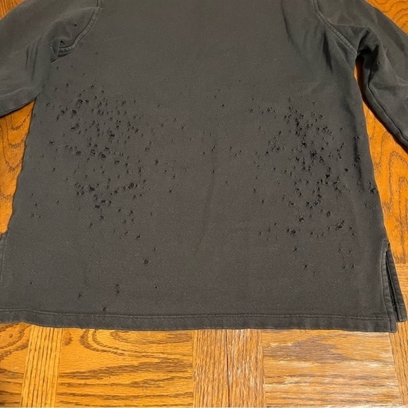 Cotton Citizen Distressed Crewneck in Mineral Charcoal Sz S Made in USA - Picture 14 of 15